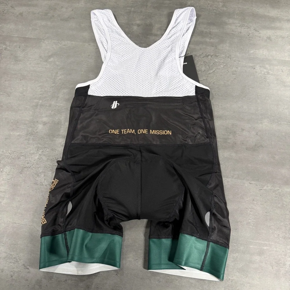Hincapie Cycling Bib Shorts Women XL Velocity Black Green Graphic Back Pocket